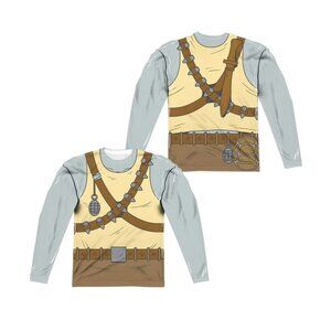 Men's Tmnt Ninja Turtles Rocksteady Costume Long Sleeve T-Shirt White Large